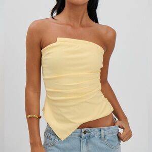 Zara Yellow Strapless Top